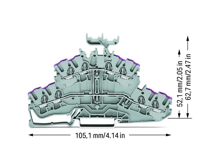 Wago 2002-2438 2-уровн. клемма, 0,25 - 2,5 (4) мм2, 4-пров., ''L'', серая