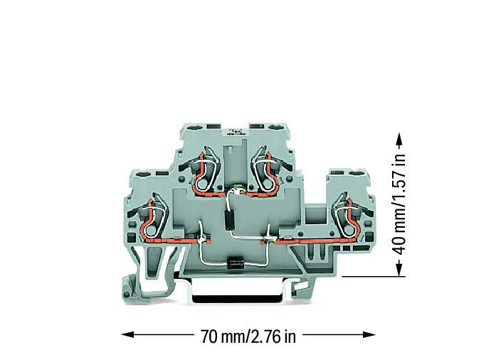 Wago 870-541/281-492 2-уров. диодная клемма, 0,08 - 2,5 (4) мм2, 1N4007(x2)
