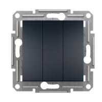 Interra 
					ITR2100171
				 1 Полюсный выключатель на 3 цепи - Антрацит