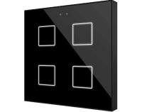 Zennio ZVIFR4A Flat RGB 4. Емкостный сенсорный переключатель с RGB-подсветкой Flat RGB, 4 кнопки, антрацит