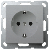 Jasmart Electric G5501S Розетка SCHUKO© с защитными шторками 16A 250V~ 2P+T, цвет Алюминий, G5501S