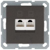 Jasmart Electric G6108Z Интернет розекта 2х терминальная 6 категория, цвет мокко, G6108Z