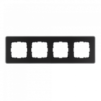 Jasmart Electric G1004GB-RM Стеклянная матовая закругленная рамка 4 пост , цвет черный, G1004GB-RM