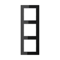 Jung AC 583 GL SW Стеклянная рамка 3-ная, вертикальный и горизонтальный монтаж, Glass, A CREATION, черный (стекло)