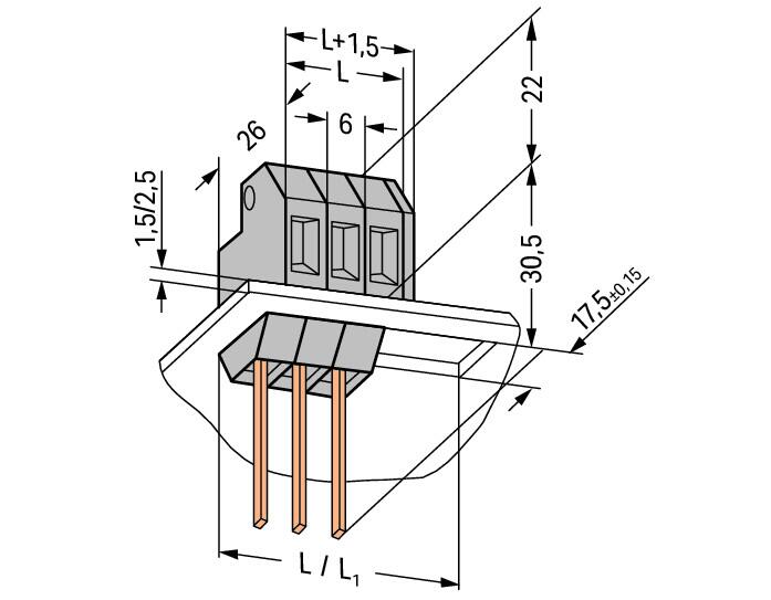 Wago 226-112 Проходная клемма 4 мм2 WRAP 1X1 F.PLATE 2,5 мм