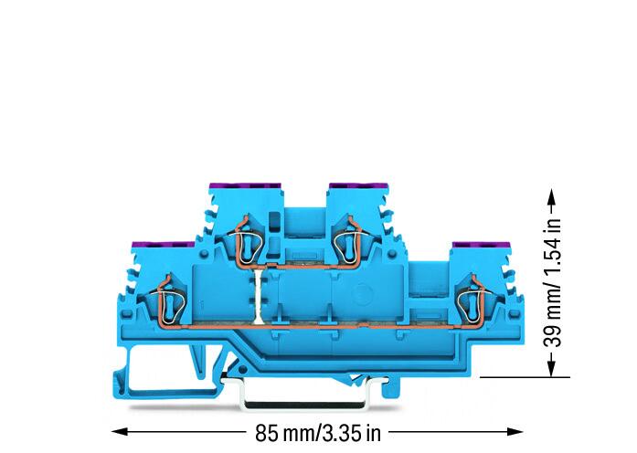 Wago 279-509 2-ур.-L 2-уровн. клемма, 0,08 - 1,5 мм2, синяя