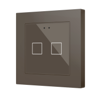 Zennio ZVIFR55X2M Плоский RGB 55 X2. Стеклянная емкостная кнопка 55x55, 2 Кнопки, мокко (рамка ZS55 не входит в комплект)