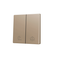 Zennio ZS55CSOFT22CC ZS55, Накладка для двух кнопок KNX Soft 55x55 мм, Наклон вниз, Шампанское, На заказ