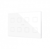 Zennio ZVIFXLX8W Flat XL X8. Стеклянный сенсорный выключатель - 8 кнопки, цвет: белый