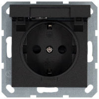 Jasmart Electric G5505B Розетка SCHUKO© с крышкой и защитными шторками 16A 250V~ 2P+T, цвет Антрацит, G5505B