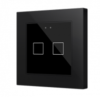 Zennio ZVIF55X2V2A Емкостный сенсорный выключатель с подсветкой (55 x 55 мм) Flat 55 X2v2, 2-кнопочный, цвет: черный