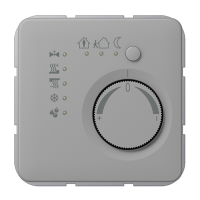 Jung CD2178GR KNX-регулятор с шинным сопряжением с ручкой для установки температуры; серый, цвет: Серый, оттенок: Без оттенка