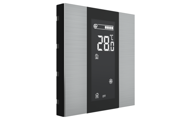 Interra ITR340-1210 iSwitch+ - 2-кнопочный KNX контроллер с ЖК-дисплеем, алюминий, натуральный алюминий матовый