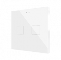 Zennio ZVIF2VTGW Выключатель сенсорный KNX Flat 2, версия vT, 2-кнопочный, LED индикация, 2хAI/DI, цвет: глянцевый белый