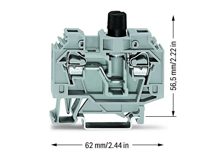 Wago 282-120 2-проводная клемма с держ. предохранителя 1/4 x 1'', индикатор отсутствует
