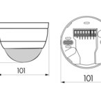 B.E.G. 92255 Потолочный датчик присутствия PD4-M-2C, цвет: Белый матовый, похожий RAL9010