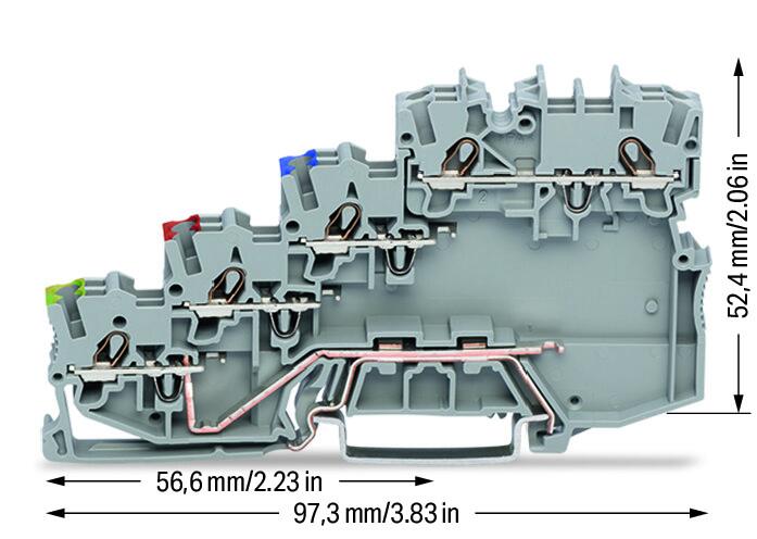 Wago 2000-5417 Клемма Питания Датчиков, 0,14 - 1 (1,5) мм2, серая