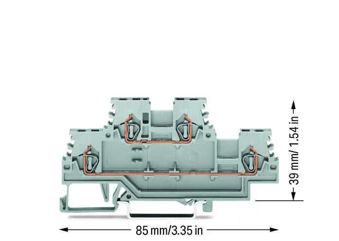 Wago 279-501 2-ур. L/L клемма, 0,08 - 1,5 мм2, серая