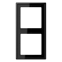 Jung LS 982 SW Рамка 2-ная, вертикальный и горизонтальный монтаж, duroplastic, LS 990, чёрный