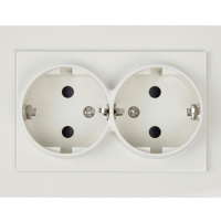 Jasmart Electric G5504V Розетка SCHUKO© двойная с защитными шторками 16A 250V~ 2P+T, цвет слоновая кость, G5504V