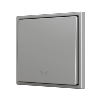 Zennio ZS701PB1LS ZS70, Простая мягкая кнопка для 1 бинарного входа 70x70 мм – Значок подсветки, Серебристый