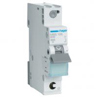 Hager MBS106 Автоматический выключатель 1-полюсный 6кА B-характеристика 6A QuickConnect, 1 модуль