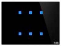 ABB TB/U6.8.1-CG Сенсор Tacteo 6-кн, горизонтальный, черное стекло, цвет: Чёрный