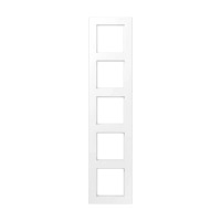 Jung A 5585 BF WWM Рамка 5-ная, вертикальный и горизонтальный монтаж, Лакированный термопласт, A 550, белоснежный матовый