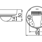 B.E.G. 92164 Потолочный датчик присутствия PD2-M-2C-12-48V-3A, цвет: Белый матовый, похожий RAL9010