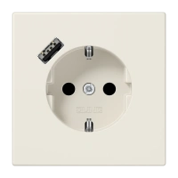 Jung LS 1520-18 A SCHUKO®-розетка 16 A 250 В ~, с зарядным устройством USB 1 x тип A, с дополнительной защитой,, Серия LS, слоновая кость
