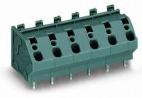 Wago 745-204/000-023 Клемма на печатную плату, 4 мм2, Шаг контактов 10 мм, 4-пол., CAGE CLAMP, опция объединения, 4,00 мм2, зеленые