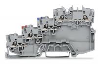 Wago 2000-5410 Клемма 4-пр. датчика, 1 мм2, via push-in jumper b., серая