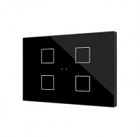 Zennio ZVIFXLX4A Flat XL X4. Стеклянный сенсорный выключатель - 4 кнопки, цвет: антрацит