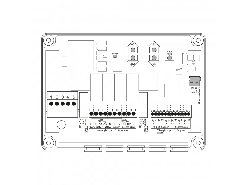 Elsner 70538 Привод KNX S2-B6-AP с 2 многофункциональными выходами, 6 входами