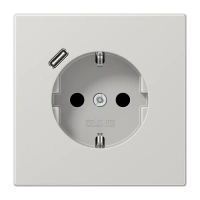Jung LS 1520-18 C LG SCHUKO®-розетка 16 A 250 В ~, с зарядным устройством USB 1 x тип C, с дополнительной защитой,, Серия LS, светло-серый