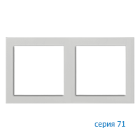 Ekinex EK-P2S-FGE Плата "71", 2 поста (60х60), материал - Fenix NTM, цвет - Серый Эфес