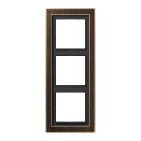 Jung MED 2983 AT Рамка 3-ная, вертикальный и горизонтальный монтаж, Латунь, LS-DESIGN, латунь Antik