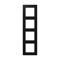 Jung A 5584 BF SWM Рамка 4-ная, вертикальный и горизонтальный монтаж, Лакированный термопласт, A 550, матовый чёрный графит