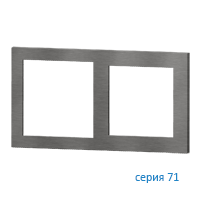 Ekinex EK-P2G-GBS Плата "71" металлическая, 2 поста (55х55 + 60х60), отделка - матовый карбон