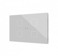 Zennio ZVIFXLX4S Flat XL X4. Стеклянный сенсорный выключатель - 4 кнопки, цвет: серебряный