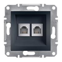 Interra 
					ITR4200171
				 Double RJ11 Telephone Socket, 4 Contacts  - Anthracite