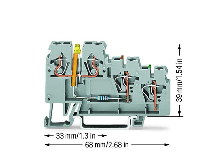 Wago 270-585/281-507 Клемма 3-пр. датчика,  мм2, NPN, серая