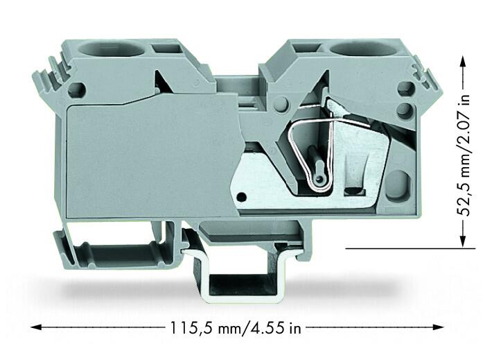 WAGO 285-601 2-пров. проходная клемма, 6 - 35 мм2, серая, цвет: Серый