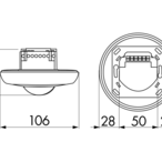 B.E.G. 92196 Потолочный датчик движения PD3N-1C, цвет: Белый матовый, похожий RAL9010