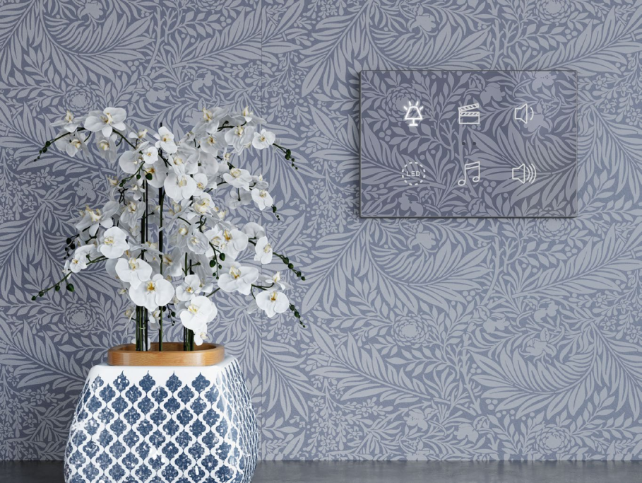 Zennio ZVIFXLX6W Flat XL X6. Стеклянный сенсорный выключатель - 6 кнопки, цвет: белый