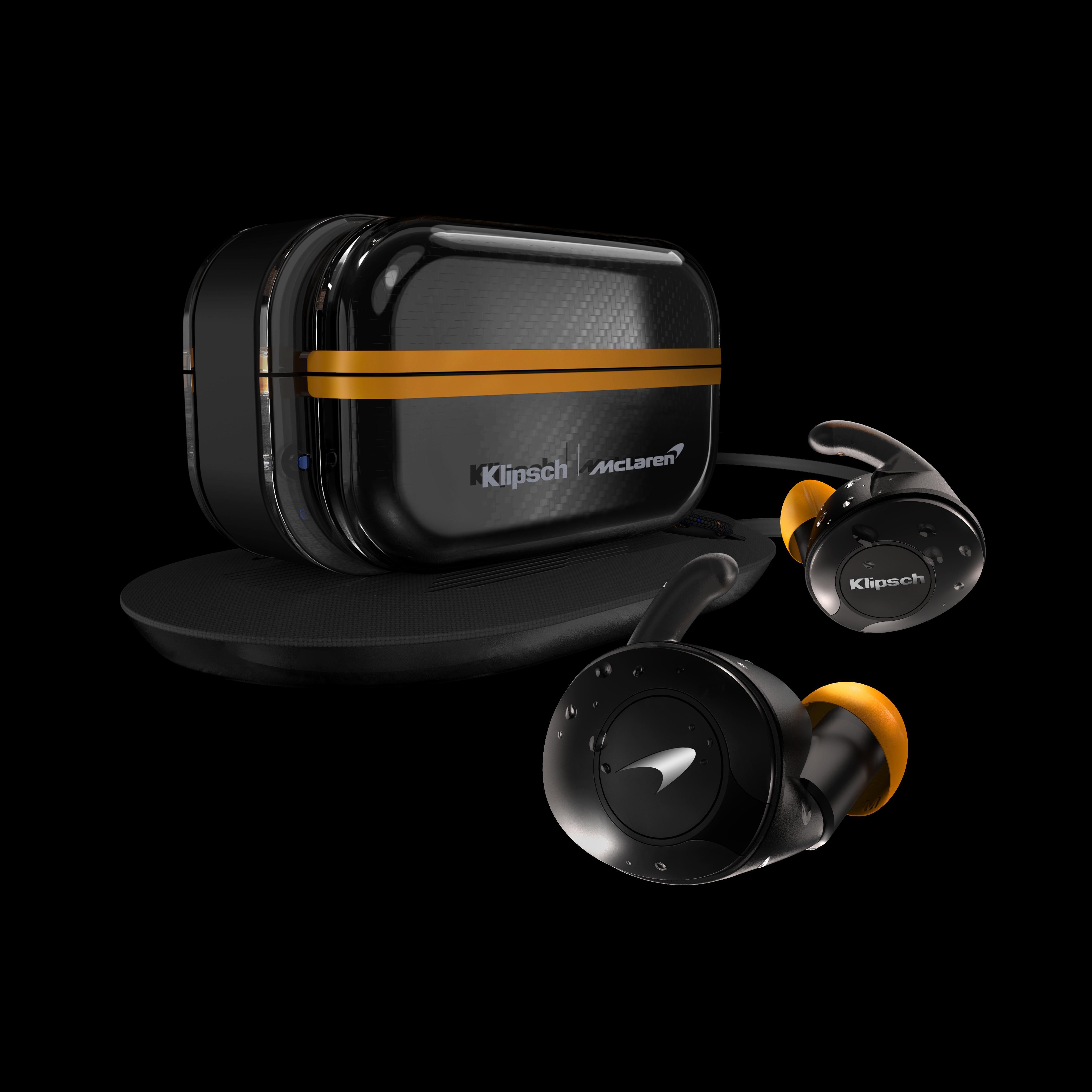 Klipsch 226230 Bluetooth-наушники Klipsch T5 II True Wireless Sport McLaren Edition, цвет: Черный/желтый