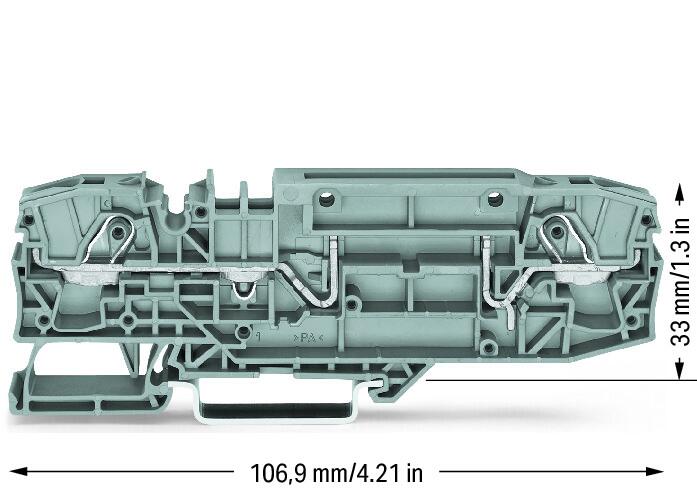 Wago 2006-8661 2-пров. проходной клеммник, 0,5 - 6 (10) мм2, тест. гнездо, серый