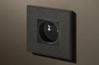 Lithoss Розетка Void square Textured black, Цвет: Черный ,оттенок: Текстурированный