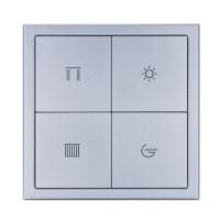 HDL M/PT4RA.1M 4-клавишная панель KNX серии Tile, металл (без рамки и шинного соединителя HDL-M/PTCI.1)