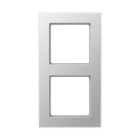 Jung A 5582 BF AL Рамка 2-ная, вертикальный и горизонтальный монтаж, Лакированный термопласт, A 550, алюминий